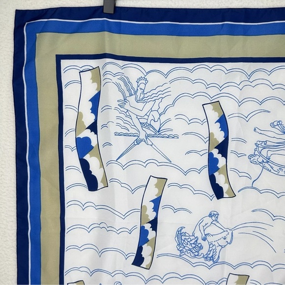 New York Rockefeller Center Square Scarf Iconic Statues Art Deco Prometheus Rare - Picture 4 of 12